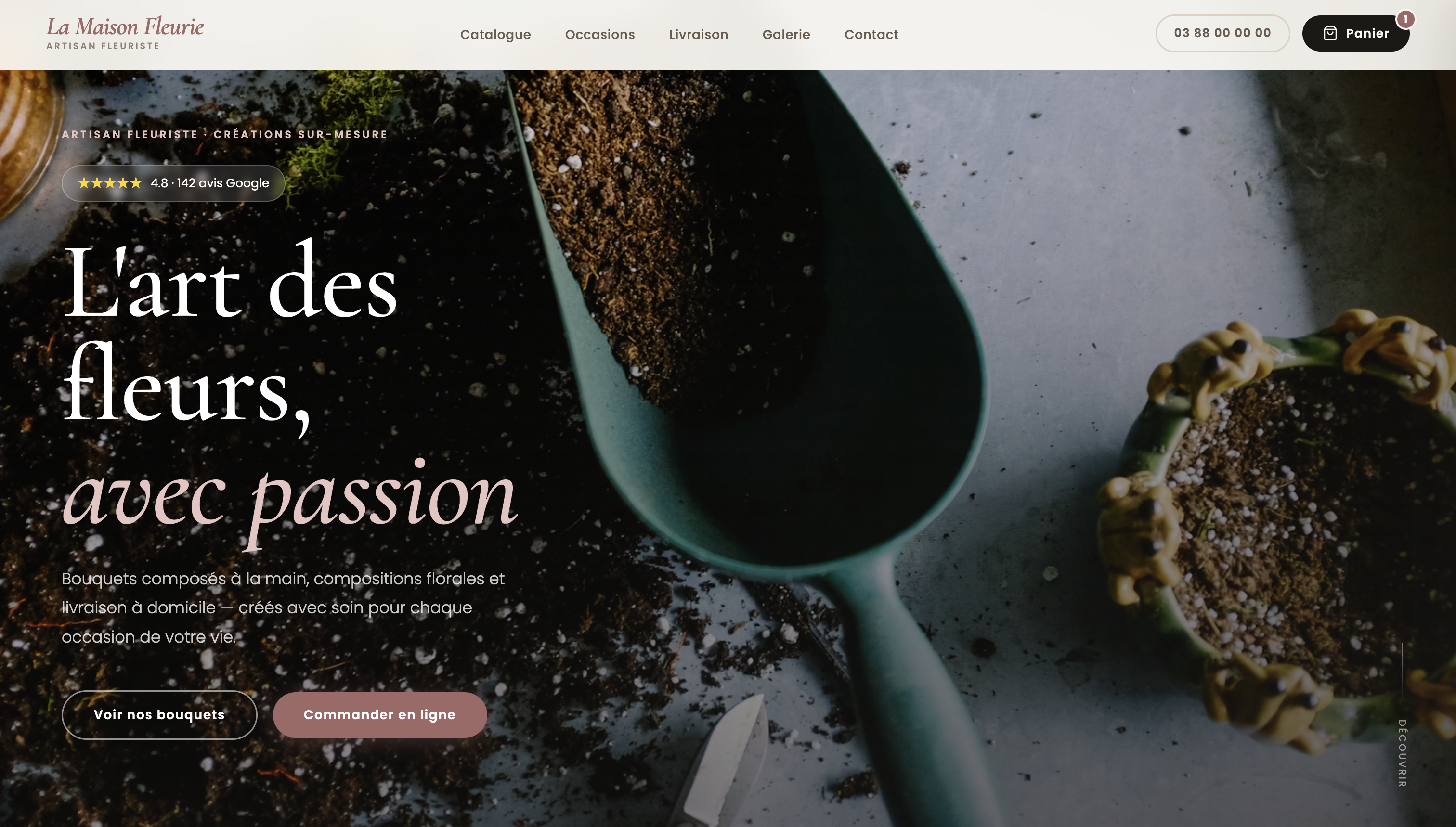 Fleuriste — boutique retail en ligne